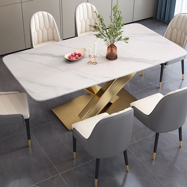 Sintered Stone White Dining Table Simplicity Pedestal Table for Dining Room Clearhalo ' dining_table' 'Dining Tables & Seating' 'Dining Tables' 'furn' 'furn_dining_table' 'Furniture' 'furniture_dining_table' 'Kitchen & Dining Furniture' 'kitchen&dining_furn' 'kitchen' 'kitchen_dining_table' 1200x1200_6ac342e1-5efe-4c8c-ba96-f2bb05d1ba07