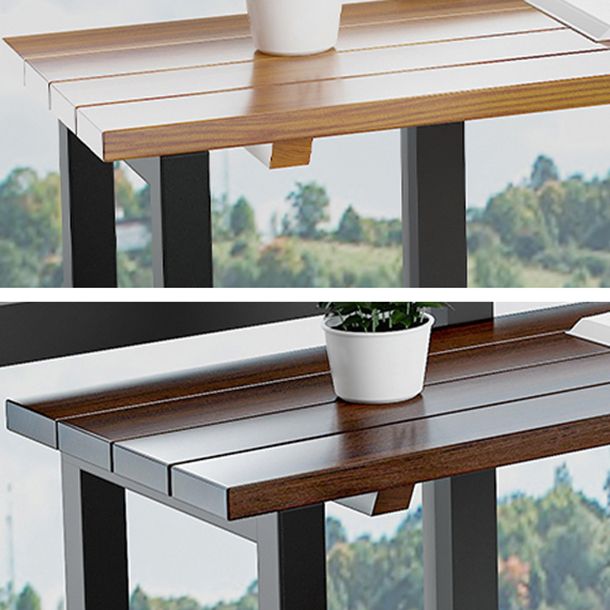 Rectangle Bar Dining Table Contemporary Bar Table with Trestle Base in Black Clearhalo 'Bar Furniture' 'Bar Tables' 'bar_tables' 'furn' 'furn_bar_tables' 'Furniture' 'furniture_bar_tables' 'Kitchen & Dining Furniture' 1200x1200_6ac45534-86ec-407d-9538-541138cf2a32