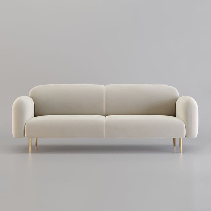 Velvet Modern Standard Sewn Pillow Back Sofa 27.5"W Square Arm with Bolster Pillows Clearhalo 'furn' 'furn_sofas' 'Furniture' 'furniture_sofas' 'kitchen' 'kitchen_sofas' 'Living Room Furniture' 'Sofa' 'sofas' 1200x1200_6ac7c780-3d42-4680-bd7a-1000c777c3f4