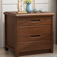 20 Inch H Bed Nightstand Solid Wood 2-Drawer Modern Brown Night Table