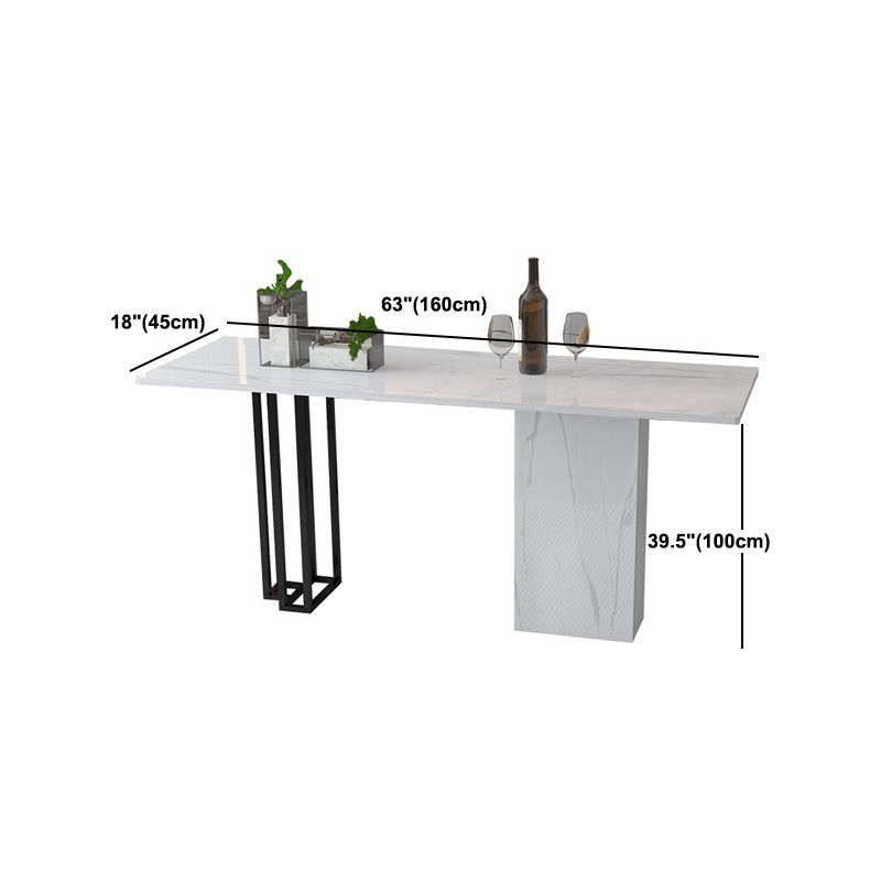 Industrial Rectangle Table and Stool Set 1/2/3 Pieces White Bar Table and Stools Clearhalo 'Bar Furniture' 'furn' 'furn_home_bar_bar_sets' 'Furniture' 'Home Bars & Bar Sets' 'home_bar_bar_sets' 'Kitchen & Dining Furniture' 1200x1200_6acc52ab-1298-4754-ab30-5901e4d88d0f