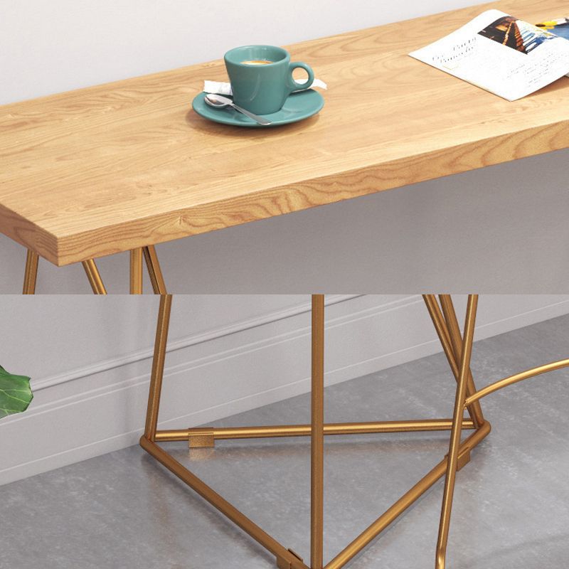 Tavolo da pub glam con telaio metallico rettangolo pino tavolo da barra in legno