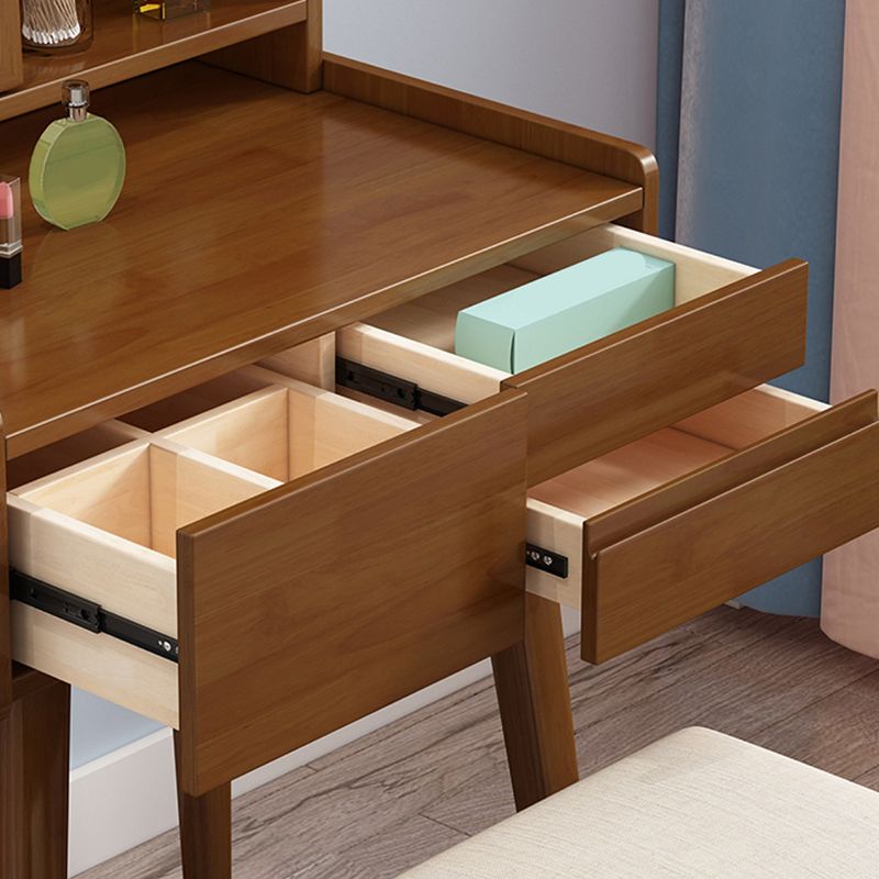 Skandinavisch Spiegelte Make-up Eitelkeit Massivholz-Schminktisch