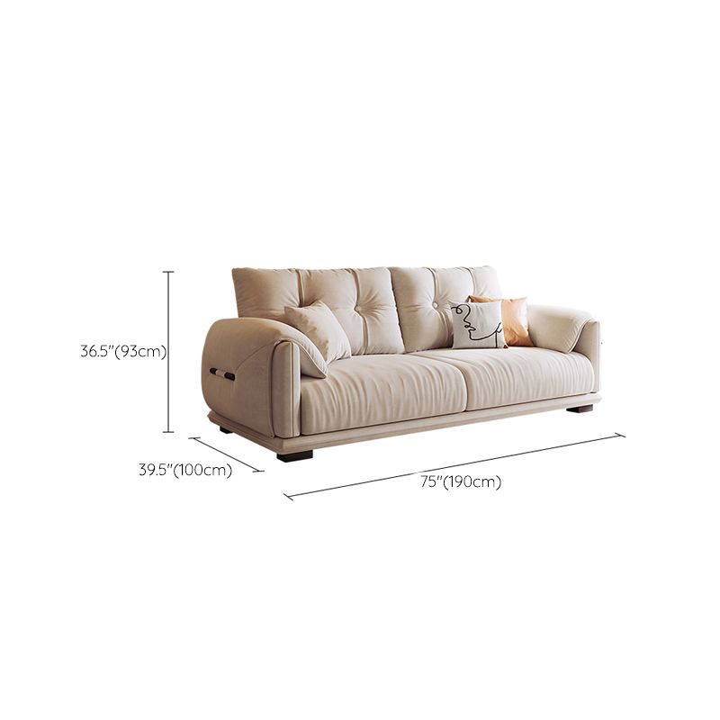 Skandinavisches Sofa weiße Kissen Kunstleder Wohnzimmer Kissen Top Arm