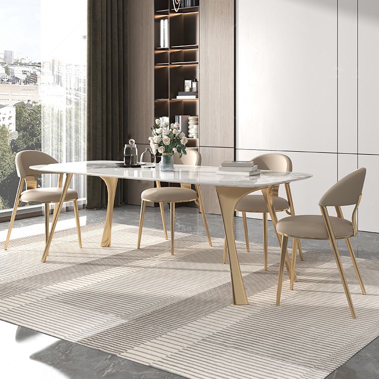 Nordic Glam Sintered Stone Round Table Set 1/4/5/7 Pieces Dining Set