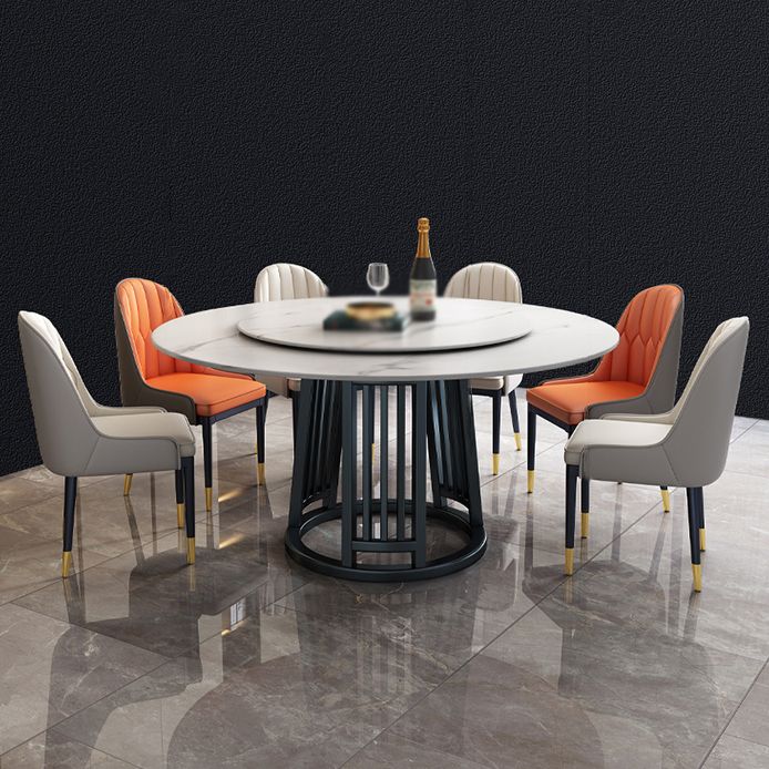 Modern 1/2/7 Pieces Dining Set Round Sintered Stone Dining Table for Dining Room Clearhalo 'Dining Room Sets' 'Dining Tables & Seating' 'dining_room_set' 'furn' 'furn_dining_room_set' 'Furniture' 'furniture_dining_room_set' 'Kitchen & Dining Furniture' 'kitchen&dining_furn' 'kitchen' 1200x1200_6acfafae-bcfd-4dc6-be22-2603e1800f86