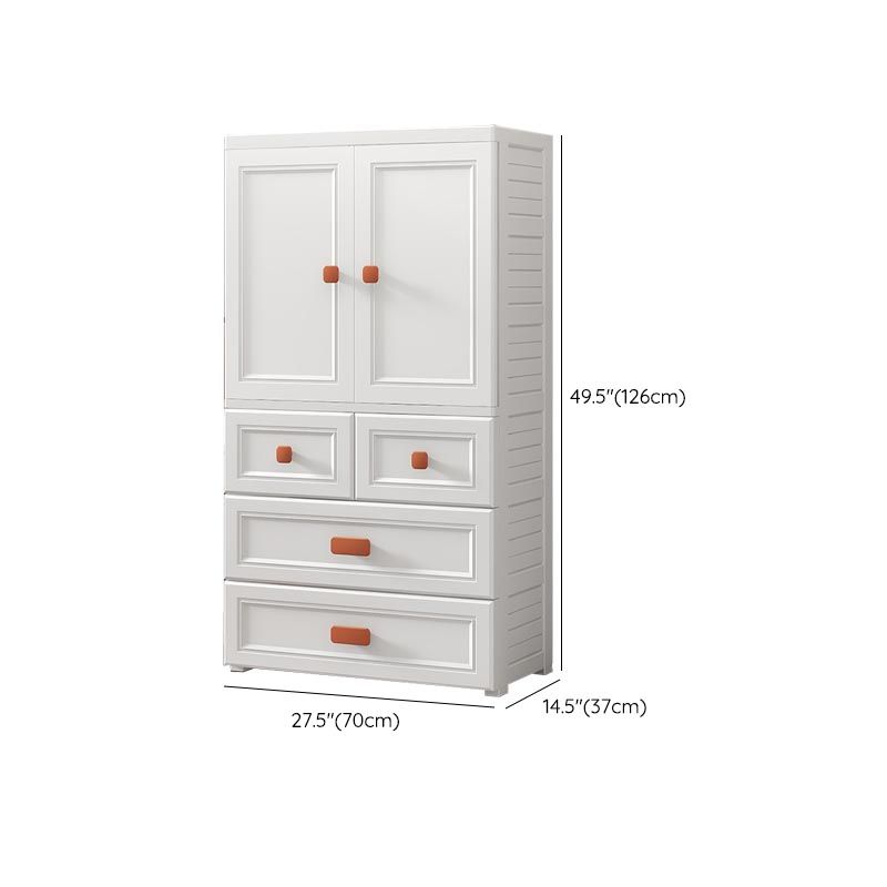 White Plastic Wardrobe Armoire with Legs Contemporary Wardrobe Closet Clearhalo 'Armoires & Wardrobes' 'armoires_wardrobes' 'Bedroom Furniture' 'furn' 'furn_armoires_wardrobes' 'Furniture' 1200x1200_6ad03e1d-9826-428f-abbf-82b330ec42a6