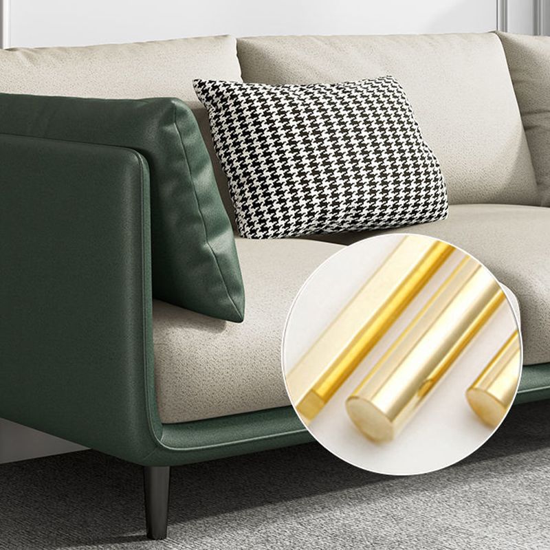 Modern Style Square Armrest Sponge Cushions Fill The Green and White/orange and White Sofa Clearhalo 'furn' 'furn_sofas' 'Furniture' 'furniture_sofas' 'kitchen' 'kitchen_sofas' 'Living Room Furniture' 'Sofa' 'sofas' 1200x1200_6ad11057-efe3-4525-8ce4-575a0a5bca7a
