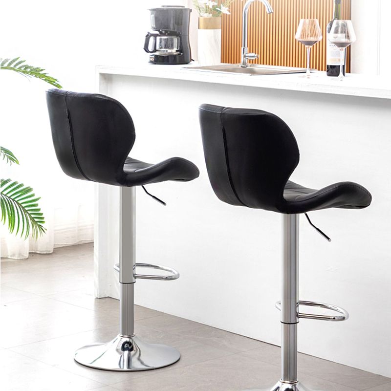 Scandinave Metal Barstool Back Back Pu Leather Meubles en finition mate pour intérieur