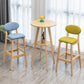 Milk Tea Shop Scandinavian Leather Stool Matte Finish Rubberwood Footrest Barstool Clearhalo 'Bar Furniture' 'Bar Stools' 'bar_stools' 'furn' 'furn_bar_stools' 'Furniture' 'furniture_bar_stools' 'Kitchen & Dining Furniture' 1200x1200_6ad1cc42-464b-4fd1-8a13-4db9d8ec783b
