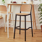Modern Backrest Armless Counter Stool Plastic Hight Stool with 4 Legs
