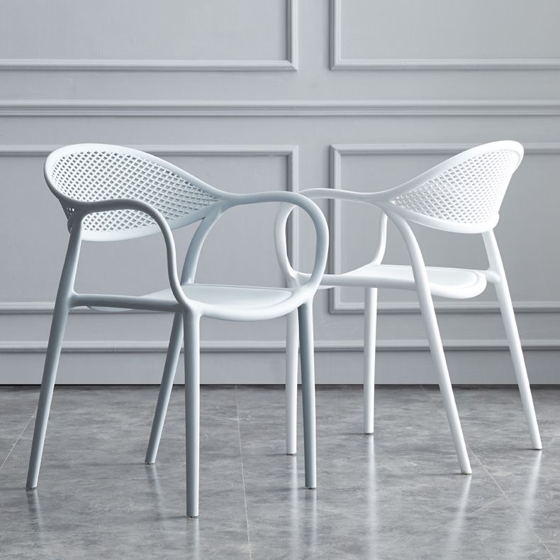 Contemporary Plastic Arm Chair Open Back Kitchen Dining Room Chair Clearhalo 'Dining Chairs' 'Dining Tables & Seating' 'dining_chair' 'furn' 'furn_dining_chair' 'Furniture' 'furniture_dining_chair' 'Kitchen & Dining Furniture' 1200x1200_6ad375f8-0edc-4df0-acae-a99d14223580