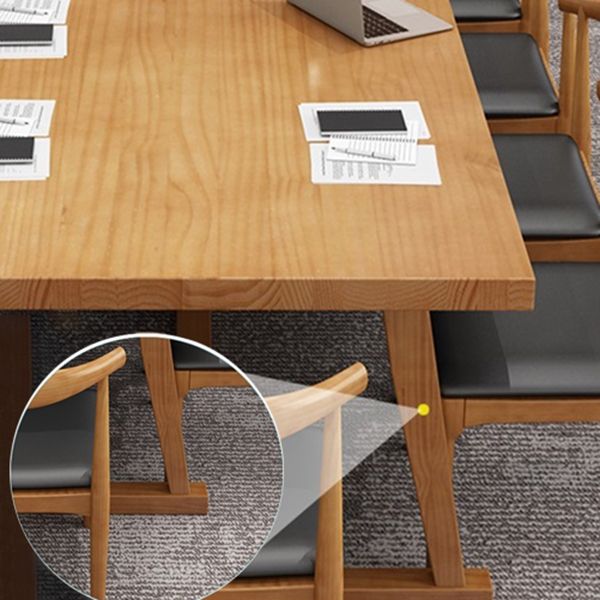 Solid Wood Contemporary Rectangular Table Wood Top Dining Table with Trestle Clearhalo ' dining_table' 'Dining Tables & Seating' 'Dining Tables' 'furn' 'furn_dining_table' 'Furniture' 'furniture_dining_table' 'Kitchen & Dining Furniture' 'kitchen&dining_furn' 'kitchen' 'kitchen_dining_table' 1200x1200_6ad3d7d9-1664-4849-8f67-a88b5259193a