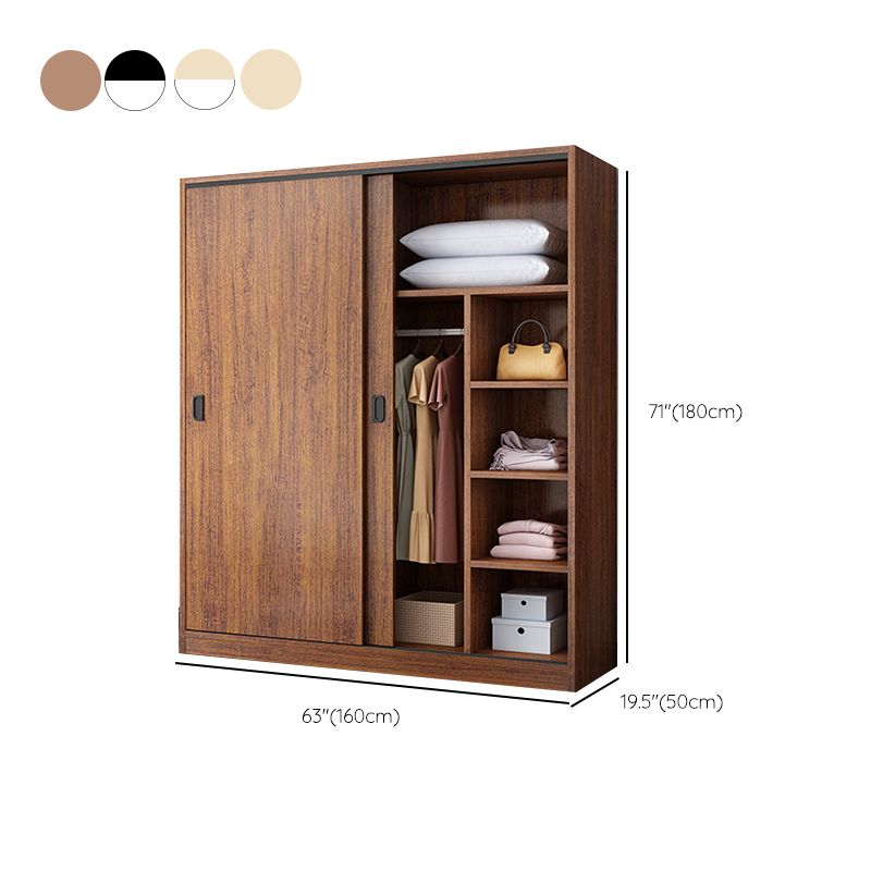 Modern Sliding Doors Wardrobe Wood Frame Freestanding Wardrobe Armoire