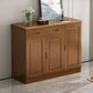 Mid-Century Modern Cabinet Rubberwood 2-Drawer with Shelves Grooves Accent Cabinet Clearhalo 'Cabinets & Chests' 'cabinets_chests' 'furn' 'furn_cabinets_chests' 'Furniture' 'Living Room Furniture' 1200x1200_6ad5566a-633a-4cb1-9734-6f8d631e045d