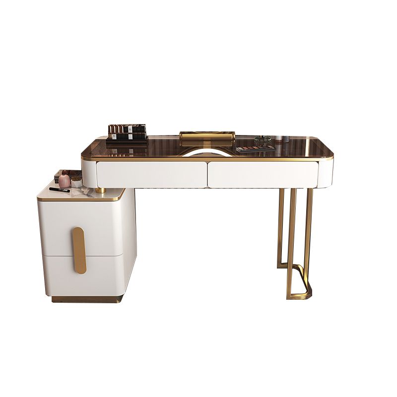 Glam Glass Bedroom Vanity Desk 4 Drawer Vanity Dressing Table Clearhalo 'Bedroom Furniture' 'furn' 'furn_makeup_vanities' 'Furniture' 'Makeup Vanities' 'makeup_vanities' 1200x1200_6ad8df60-39c6-444e-925a-0d878664025b