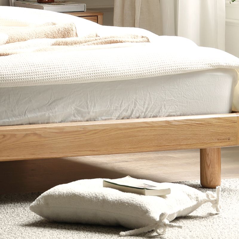 Solid Wood Standard Bed Contemporary Bed with Rectangular Headboard