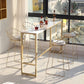 Glam Bar Height Table White Faux Marble Top Bistro Bar Table with Trestle Base Clearhalo 'Bar Furniture' 'Bar Tables' 'bar_tables' 'furn' 'furn_bar_tables' 'Furniture' 'Kitchen & Dining Furniture' 1200x1200_6ada095d-0359-4673-88c3-a7e9eace5923
