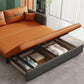 32" Wide Glam Sleeper Sofa Leather Pillow Included Foldable Sleeper Sofa