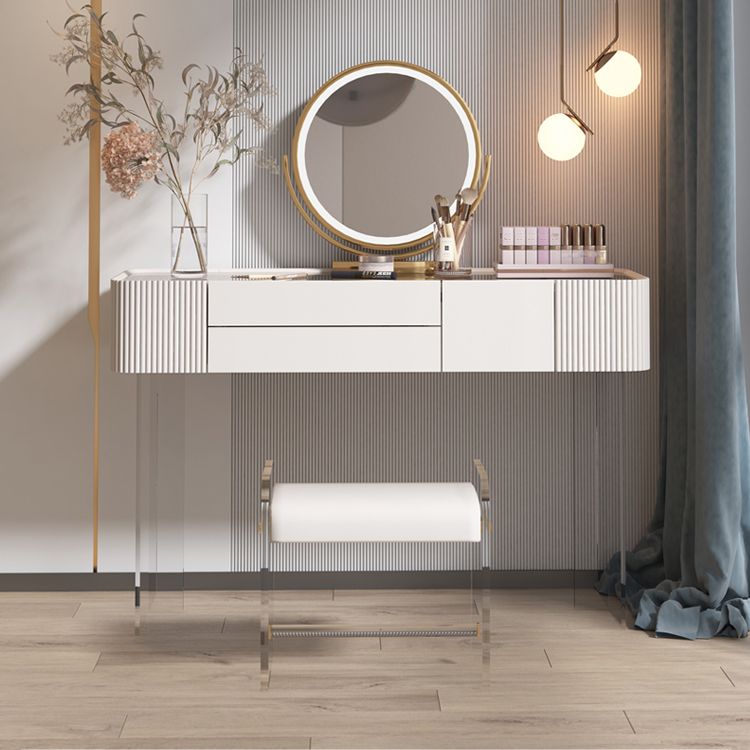 2-Drawer Contemporary Dressing Table Wooden Makeup Vanity Desk