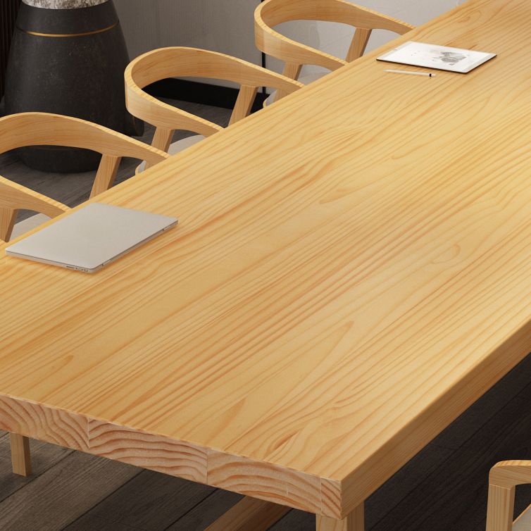 Rectangle Casual Dining Table Wood Color Trestle Base Table with Pinewood Solid Wood Clearhalo ' dining_table' 'Dining Tables & Seating' 'Dining Tables' 'furn' 'furn_dining_table' 'Furniture' 'furniture_dining_table' 'Kitchen & Dining Furniture' 'kitchen&dining_furn' 'kitchen' 'kitchen_dining_table' 1200x1200_6ade04dd-3769-492f-9845-1c75482d02ca