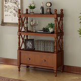 Eigentijdse houten boekenplank standaard gesloten back -boekenkast met 1 lade