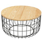 Scandinavian Natural Round Wood Coffee Table Frame Iron Cocktail Table Clearhalo 'Coffee & Accent Tables' 'Coffee Tables' 'coffee_tables' 'furn' 'furn_coffee_tables' 'Furniture' 'Living Room Furniture' 1200x1200_6adf1c8a-58da-4ea2-8a6d-e0f81aefce9b