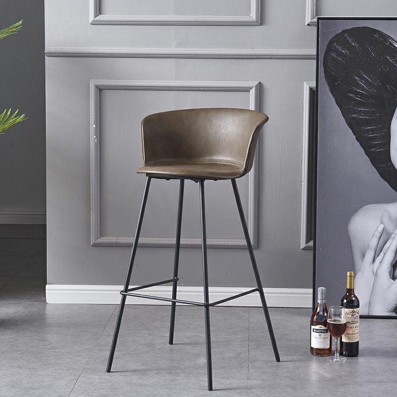 Restaurant Low Back Bar Stool Modern Leather Footrest Counter Height Stool Clearhalo 'Bar Furniture' 'Bar Stools' 'bar_stools' 'furn' 'furn_bar_stools' 'furniture_bar_stools' 'Kitchen & Dining Furniture' 'kitchen&dining_furn' 'kitchen' 'kitchen_furn' Furniture' 1200x1200_6ae06e0d-0d03-465a-b9c3-92931dec3b80