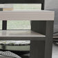 Industrial Counter Height Set 1/2/3 Pcs Stone and Leather Bar Table with Backless Stools