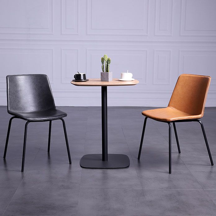 Contemporary Hotel Solid Back Side Chair Leather Matte Finish Dining Chair Clearhalo ' kitchen&dining_furn' 'Dining Chairs' 'Dining Tables & Seating' 'dining_chair' 'furn' 'furn_dining_chair' 'Furniture' 'furniture_dining_chair' 'Kitchen & Dining Furniture' 'kitchen' 1200x1200_6ae0a63b-1711-40a7-891b-4fd6fd80c7bc