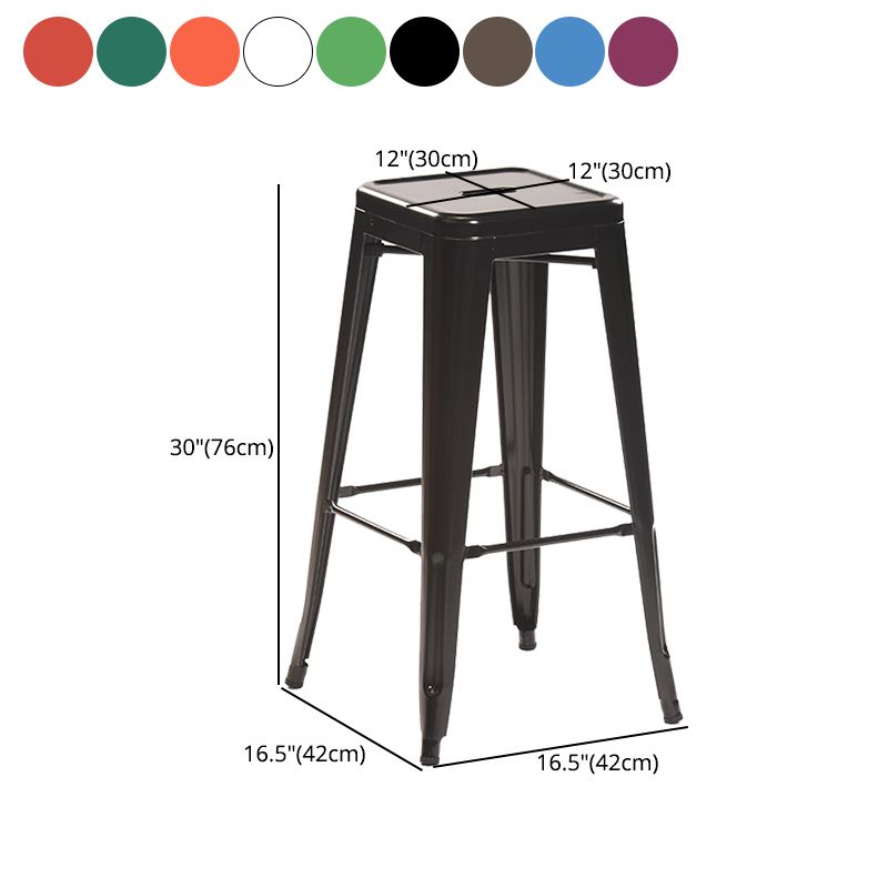 Industrial Style Metal Bar-stool Square Iron Seat Counter Stool for Kitchen Bar Clearhalo 'Bar Furniture' 'Bar Stools' 'bar_stools' 'furn' 'furn_bar_stools' 'furniture_bar_stools' 'Kitchen & Dining Furniture' 'kitchen&dining_furn' 'kitchen' 'kitchen_furn' Furniture' 1200x1200_6ae1a973-cf2e-4f43-a521-f8551488b6cf