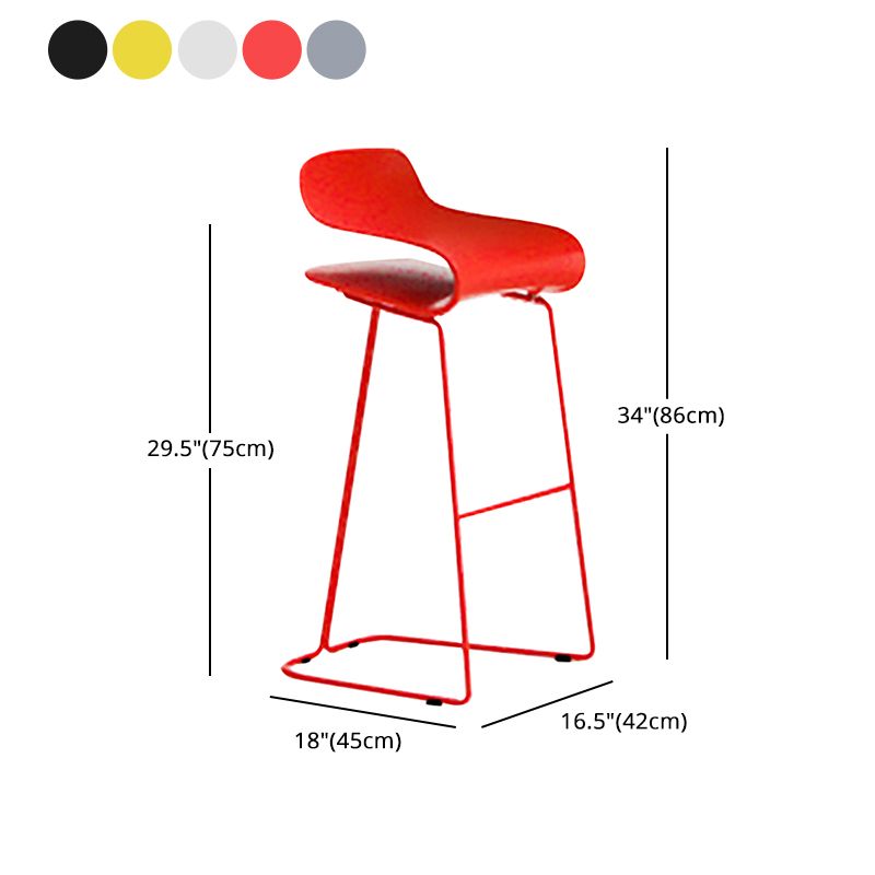 Nordic Stainless Steel Simple Barstool Low Back Indoor Tall Stool with Plastic Seat Clearhalo 'Bar Furniture' 'Bar Stools' 'bar_stools' 'furn' 'furn_bar_stools' 'Furniture' 'furniture_bar_stools' 'Kitchen & Dining Furniture' 1200x1200_6ae25134-6231-4ca5-9623-afe652fa67c0