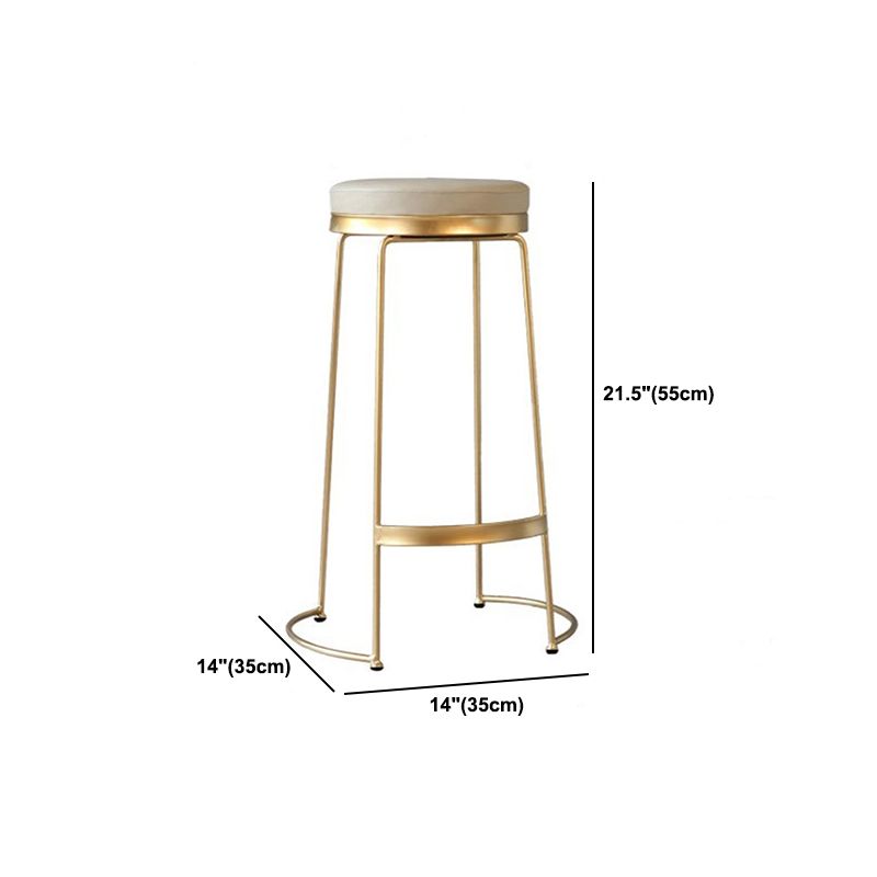 Contemporary Metal Barstool Faux Leather Backless Counter Stool with Iorn 4 Legs Clearhalo 'Bar Furniture' 'Bar Stools' 'bar_stools' 'furn' 'furn_bar_stools' 'Furniture' 'Kitchen & Dining Furniture' 1200x1200_6ae3d67e-a506-4a03-ae26-6cfa9a2ed35d