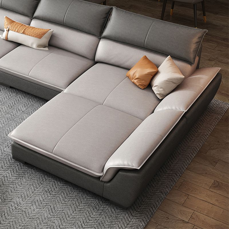 Modern Pillow Top Arm Sectional Sofa 35.43"HCushion Back Sofa Clearhalo 'furn' 'furn_sectionals' 'Furniture' 'furniture_sectionals' 'Living Room Furniture' 'Sectionals' 1200x1200_6ae5372f-cc97-4aad-8de7-f015f5fd51a2