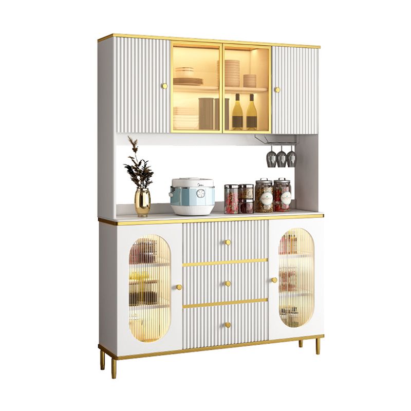 Weißer Glamstein Sideboard Holzrahmen Sideboard mit goldenen Beinen