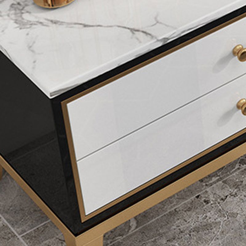 Glam Marble TV Stand Console Enclosed Storage TV Media Stand with Drawers for Living Room Clearhalo 'furn' 'furn_tv_stands_entertainment_centers' 'Furniture' 'Living Room Furniture' 'TV Stands & Entertainment Centers' 'TV Stands & Media Storage Furniture' 'tv_stands_entertainment_centers' 1200x1200_6ae5d887-9070-4e0f-94b8-a4ea9892e7f2