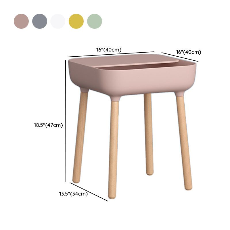 Square Accent Side Table Solid Wood 4 Legs Side End Snack Table with Shelf Clearhalo 'Coffee & Accent Tables' 'End & Side Tables' 'end_side_tables' 'furn' 'furn_end_side_tables' 'Furniture' 'Living Room Furniture' 1200x1200_6ae606af-2b2c-48f0-9d1a-4a462a074280