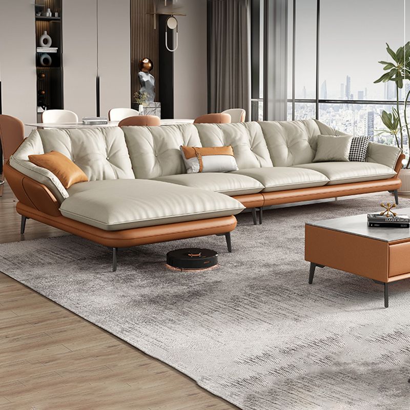 Sezione vera in pelle vera trapuntata BEIGE BEIGE CUSCIONI NEZIONALE