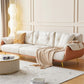 Modern Faux Leather Loose Back Seating Hair Pin Legs Sofa for Living Room