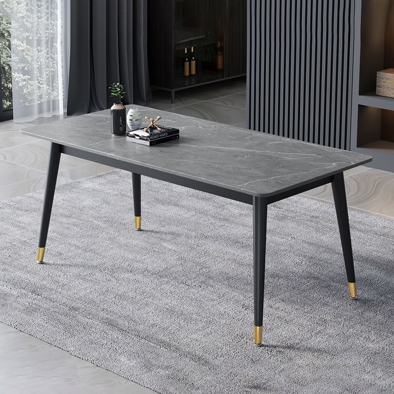 Contemporary Sintered Stone Top Dining Room Set with Rectangle Shape Dining Set for Kitchen Clearhalo 'Dining Room Sets' 'Dining Tables & Seating' 'dining_room_set' 'furn' 'furn_dining_room_set' 'Furniture' 'furniture_dining_room_set' 'Kitchen & Dining Furniture' 'kitchen&dining_furn' 'kitchen' 1200x1200_6ae95e5a-c41b-44f1-b081-ab4af42d5379