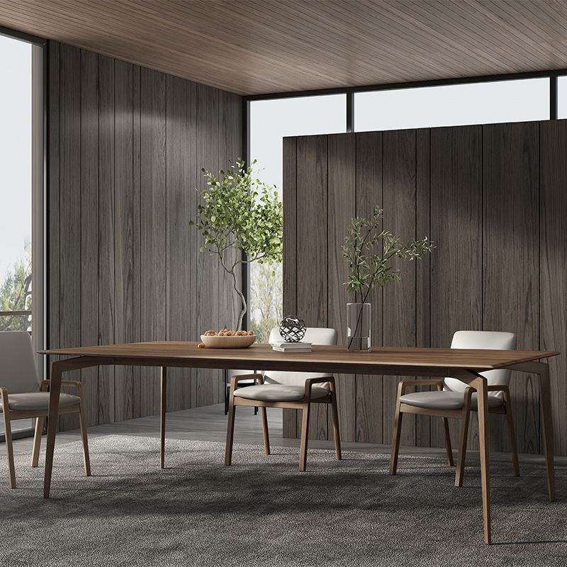 Matte Finish Rectangle Dining Table Modern Wooden Dinette Table Clearhalo 'Dining Tables & Seating' 'Dining Tables' 'dining_table' 'furn' 'furn_dining_table' 'Furniture' 'Kitchen & Dining Furniture' 1200x1200_6ae9c886-5f7a-4e25-81f4-9c5ec2e627f1
