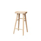 Taburete de bar de madera sin respaldo moderno con pedal y asiento de madera