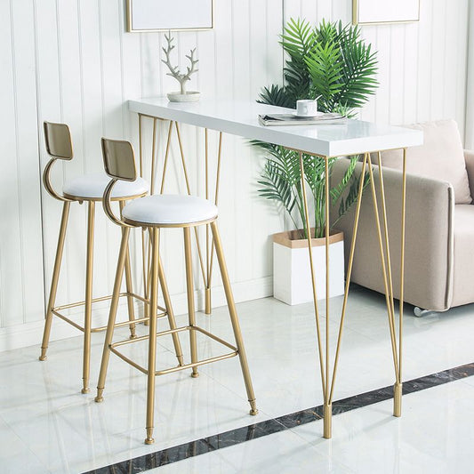 Modern Style Barstool Round Low Back Bar Stool with Metal Legs Clearhalo 'Bar Furniture' 'Bar Stools' 'bar_stools' 'furn' 'furn_bar_stools' 'Furniture' 'Kitchen & Dining Furniture' 1200x1200_6aeae9f6-e63a-44b9-a053-e37bfc0a343f