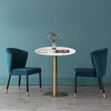 Tavolo da tavolo da piedistallo rotondo in acciaio rotondo alto 29,5 pollici per soggiorno