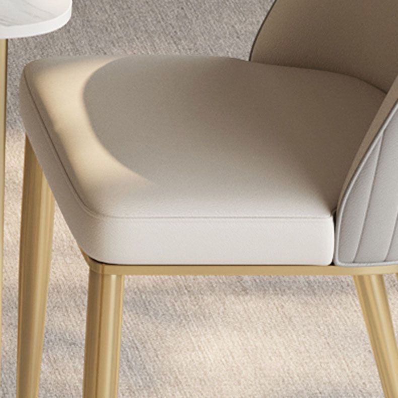 Glam -eetkamer zijstoel metalen benen Parsons Dining Armloze stoel