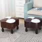 Leather Ottoman Clover Shape Color Panel Tufted Water Resistant Nailhead Trim Ottoman
