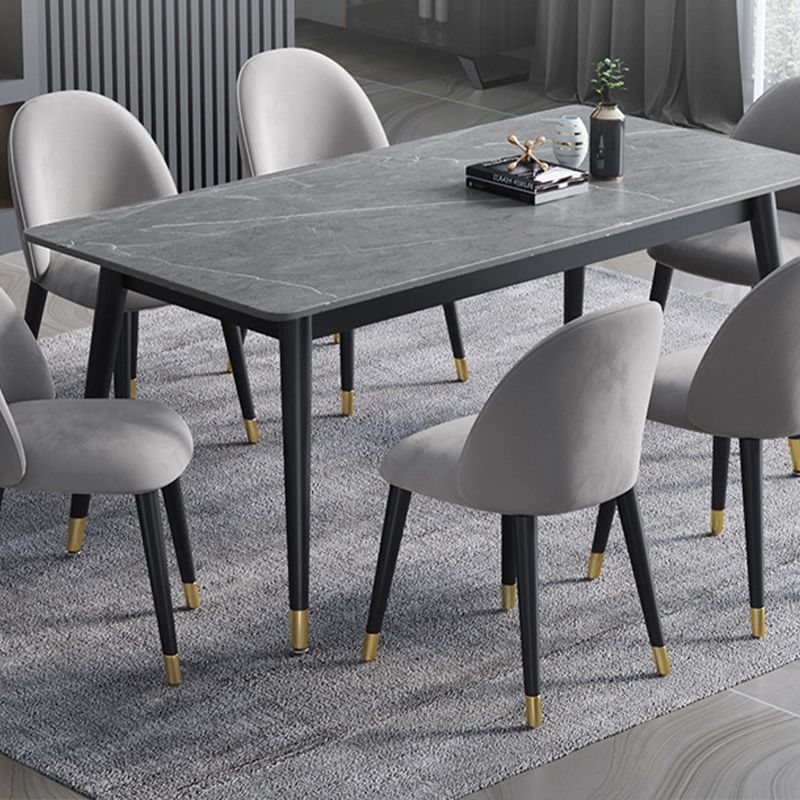 Stone Modern Rectangle Dining Table Matte Finish 4 Legs Table for Home Clearhalo ' dining_table' 'Dining Tables & Seating' 'Dining Tables' 'furn' 'furn_dining_table' 'Furniture' 'furniture_dining_table' 'Kitchen & Dining Furniture' 'kitchen&dining_furn' 'kitchen' 'kitchen_dining_table' 1200x1200_6af0cdb9-7036-4036-a95f-c17a3af87b98
