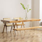 Modern Style Dining Table Solid Wood Rectangle Table with Acrylic Base