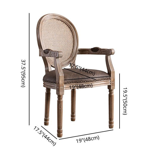 Farmhouse Dining Arm Chair with Wood Legs King Louis Back Side Chair for Home Use Clearhalo ' kitchen&dining_furn' 'Dining Chairs' 'Dining Tables & Seating' 'dining_chair' 'furn' 'furn_dining_chair' 'Furniture' 'furniture_dining_chair' 'Kitchen & Dining Furniture' 'kitchen' 1200x1200_6af14864-1a6e-4b33-9972-f6fea90dfa98