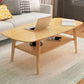 17.72" Tall Contemporary Style Coffee Cocktail Table Solid Wood Coffee Table